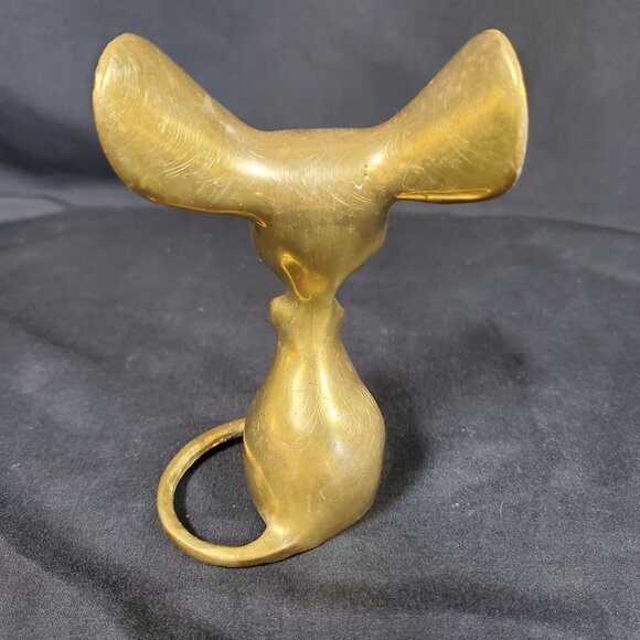 VTG Solid Brass Mouse Figurine | Mid Century Brass Animal Sculpture | Whimsical - Picture 3 of 15